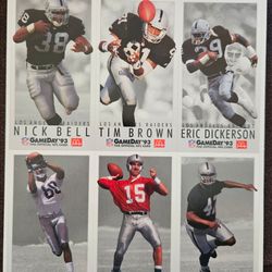 1993 McDonalds Raiders card sheets