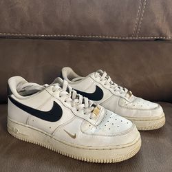 Men’s Nike Air Force 1 White Black Gold Size 6.5