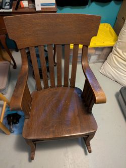 Antique tiger oak rocker