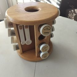 ESPECIERO GIRATORIO DE MADERA REDONDO