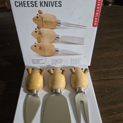 Set of 3 Stainless Steel Cheese Knives