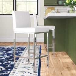 Remer Upholstered Counter Stool with Metal Frame (Set of 2)