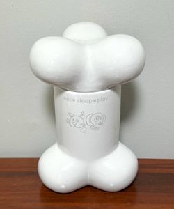 Big Bone Ceramic Dog Cat Treat Holder Cookie Jar Container