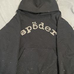 Spider black rhinestones hoodie