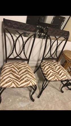 Two metal zebra chairs great condition