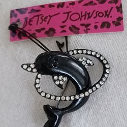 Betsey Johnson Swarovski CRYSTALS Dolphin Pin