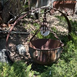 Antique Lard Kettle With Stand