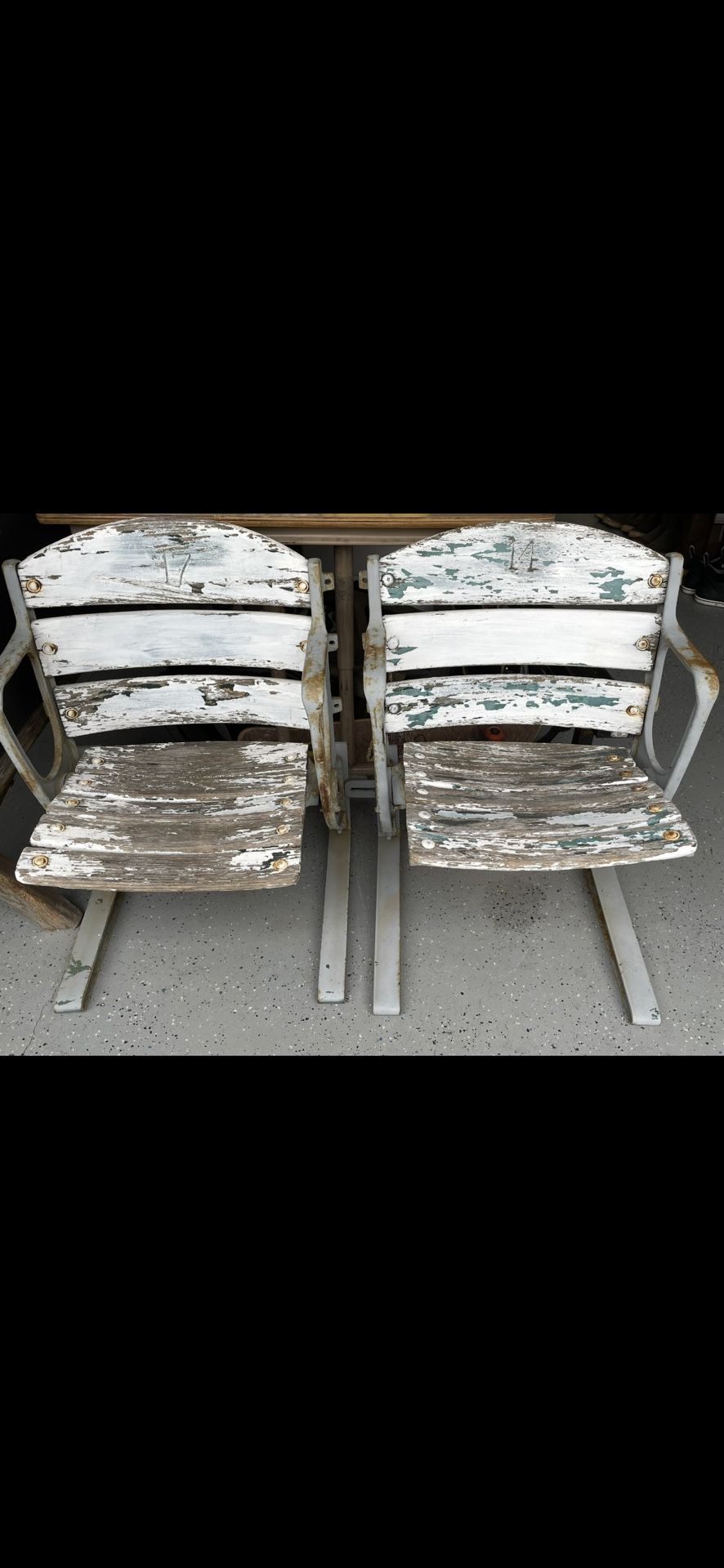 1953 Vintage Wood Stadium Seats