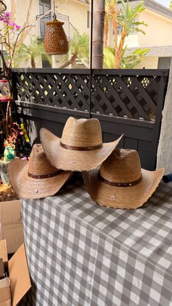 Straw Cowboy Hats – Set of 3