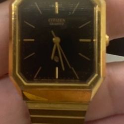 Citizen Black Dial Quartz Tank Men’s Watch 