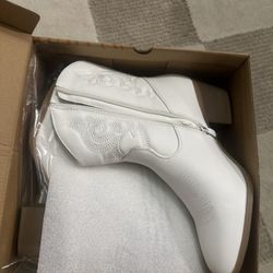 White Zip Cowgirl Boots