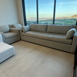 Restoration Hardware Belgian Track Arm Sofa + 2 Chairs Set