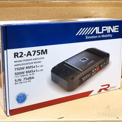 Alpine R Series Power Amplifier Mono Subwoofer Amp System 1500 Watts R2-A75M 🚨 Payment Options Available 🚨 No Credit Needed 🚨 