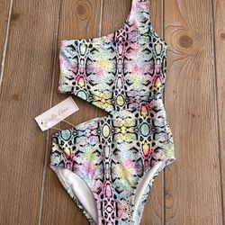 NWT Stella Cove Sz 2yrs Snakeskin Print Side Cut Out Detail Swimsuit Retail $125