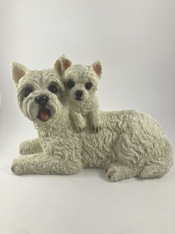 Westie Mother & Puppy Figurine - Cute Dog Decor!