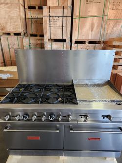  NSF/ETL NG/LPG Commercial Gas Range, 6 Open Burners &  24” Griddle, Standard Oven