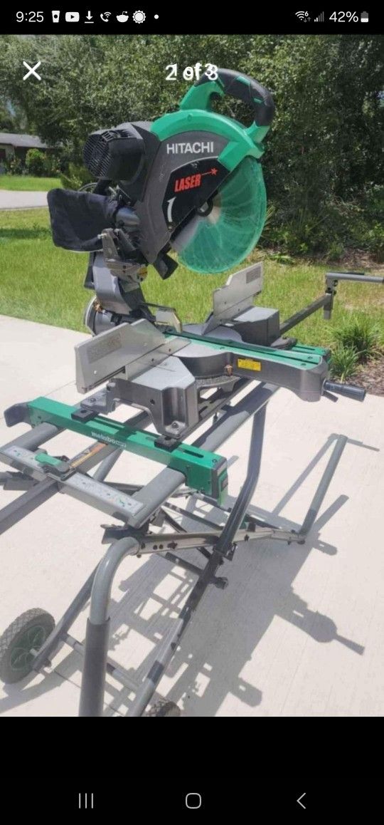 Almost Brand New Hitachi Saw With Stand