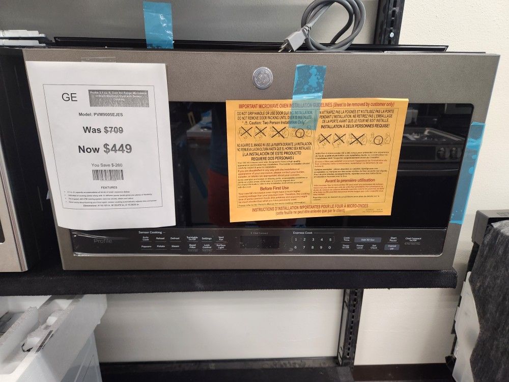 GE PROFILE 2.1CF MICROWAVE 449! 1 YEAR MANUFACTURERS WARRANTY INCLUDED!