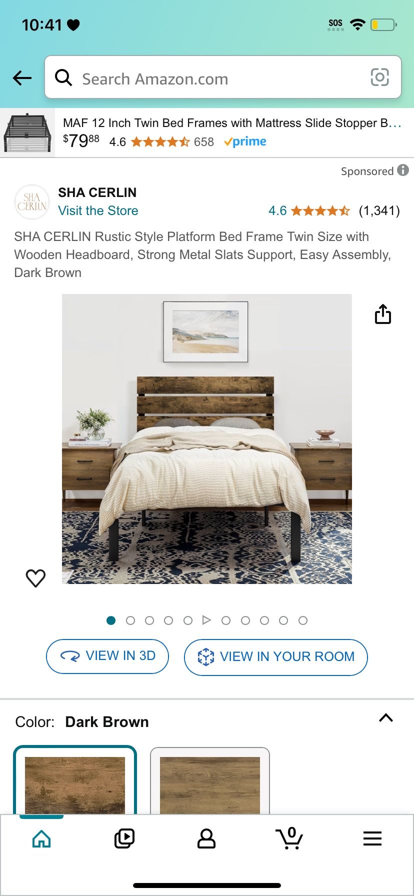 brown wooden bed frame