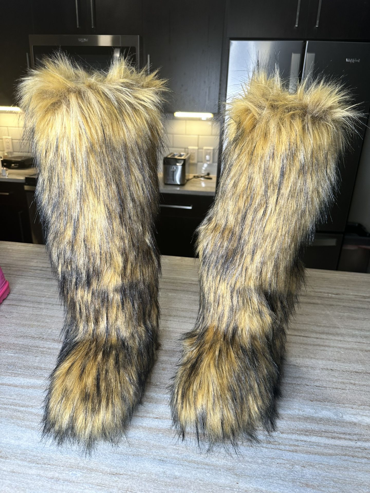 Tall Fur Boots Size 8