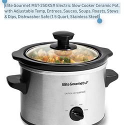 Élite Gourmet Ceramic Pot, Stainless Steel 1.5Qt