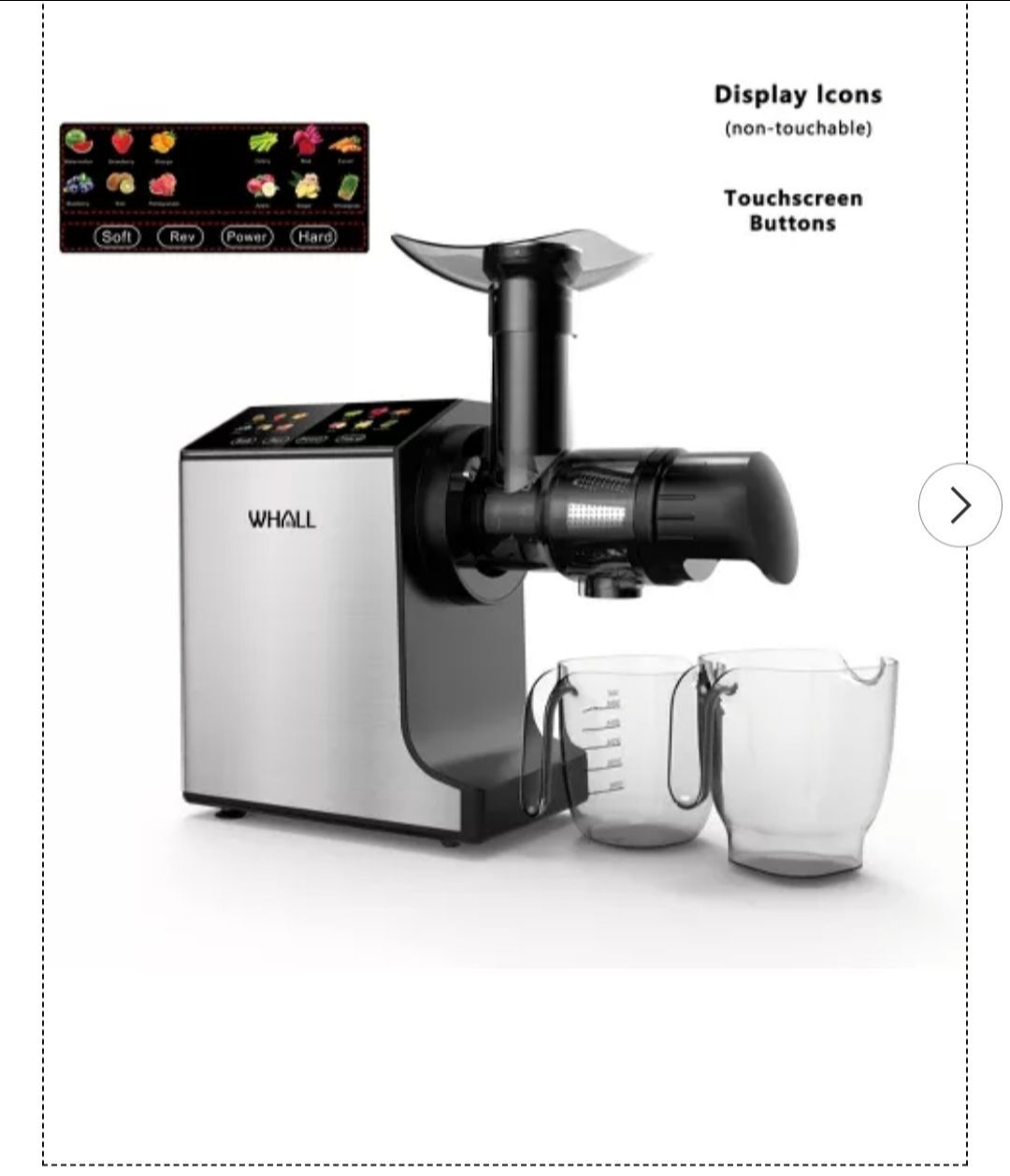 New Cold Press Juicer Machine, Wide Feed Chute, High Juice Yield, Stainless Steel Masticating Juicer - Silver