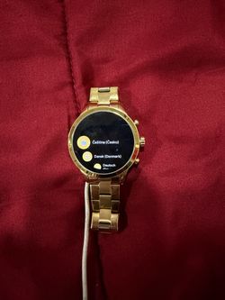 Michael Kors Gold-Tone Smartwatch with Metal Bracelet