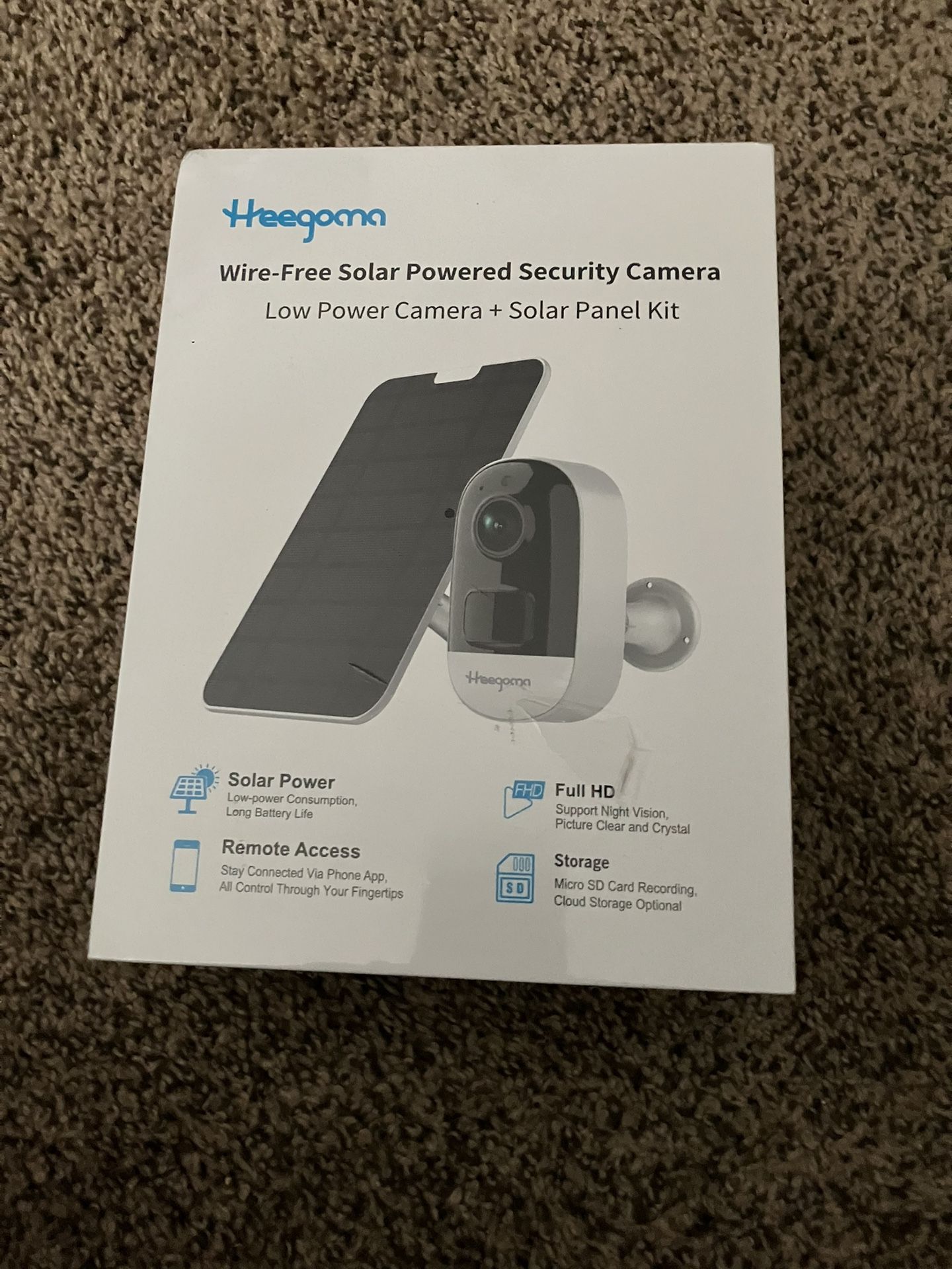 Heegoma Wire-Free Solar Powered Security Camera. New. Never Been Opened Or Used(See & Click On Pictures)