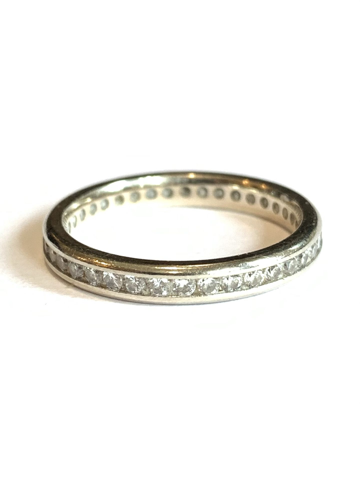 14K White Gold Diamond Band 