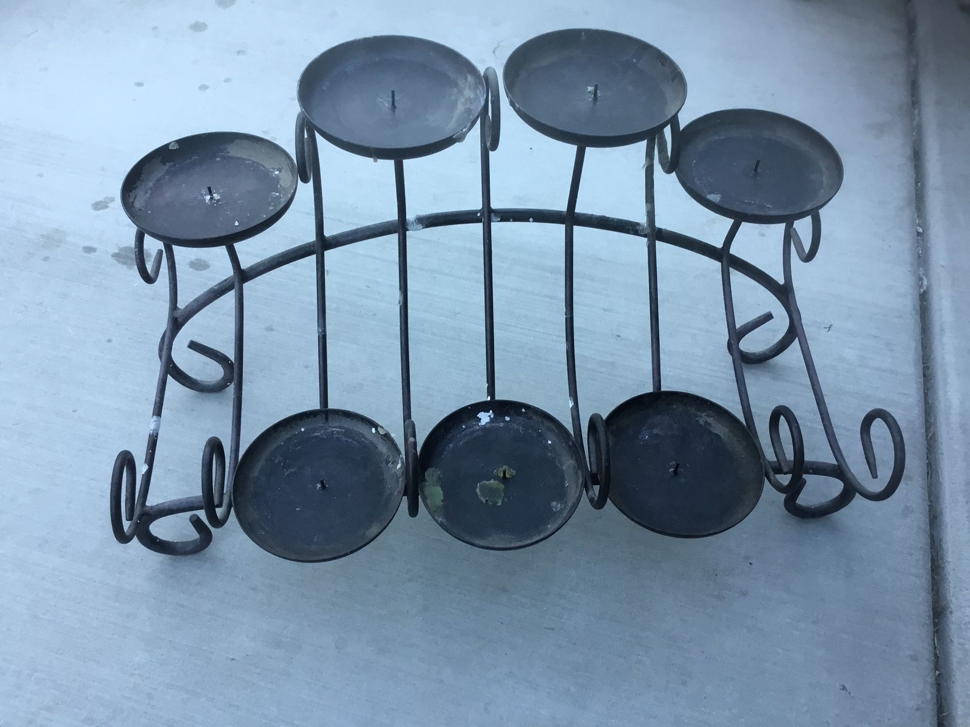 Wrought iron candle holder