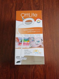 Brand New OttLite Lighted Magnifier Clip Lamp