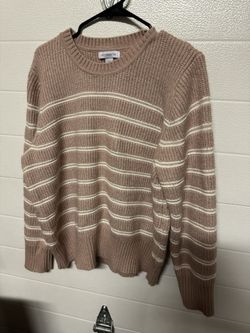 Liz Claiborne Cream Stripped Sweater