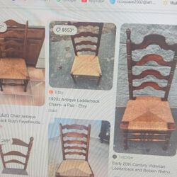 1920s  Antique Ladder back Chair 