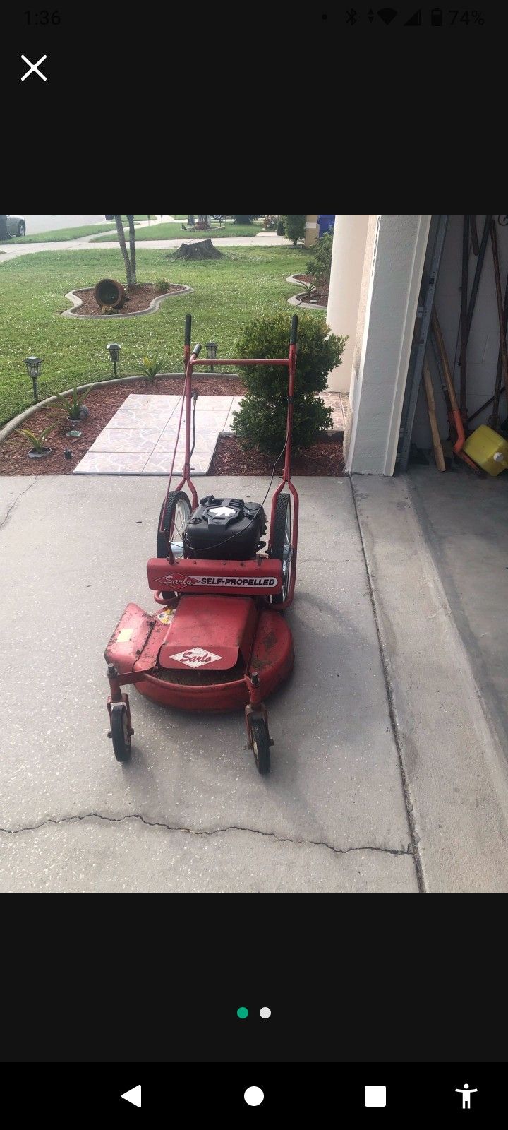 sarlo self-propelled high wheel mower