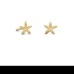 14 karat gold plated sterling silver starfish stud Earrings