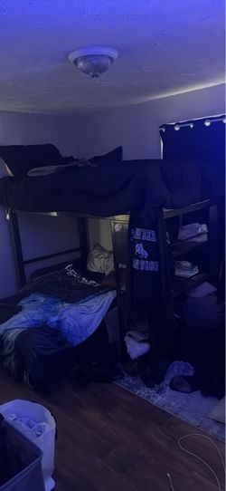 Dark Wood/metal Bunk Bed Frame