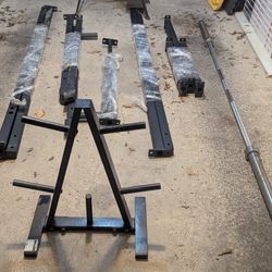 Titan Squat Rack Bar And Weight Set