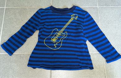 4T Blue Striped Long Sleeve Guitar Shirt
