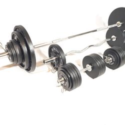 Complete 325lb Max Barbell & Dumbbell Free Weight Set