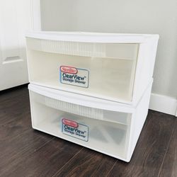 Sterilite Clear Plastic Storage Drawers “Clear View”, Set Of 2 For Closet, Under-bed, Garage, Extra Storage Tote/bin/drawers