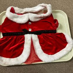 CA. DOG CHRISTMAS MRS SANTA CLAUS OUTFIT. 