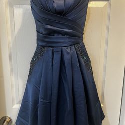 Strapless 5/6 Navy Dress