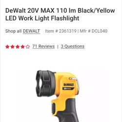 DeWalt 20V Max*LED Work Light--165 Lumens
