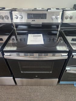 30 in. 5 Burner Element Smart Free- Standing Electric Range in Stainless w/EasyWash Oven Tray & No-Preheat Air Fry