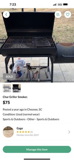 Char Griller Smoker.