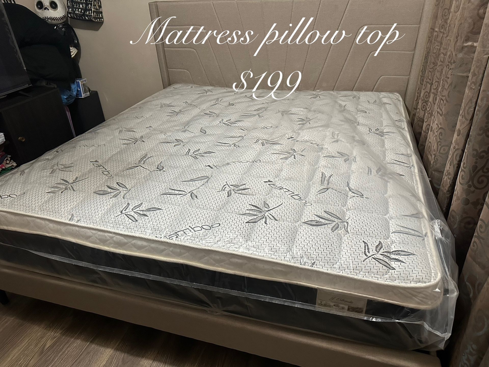 🔹Mattress pillow top🔹 🔸12” inches tallAll sizes Avaliable 🟢Queen $199 🟡Full $180 🟠Twin $140 🔴King $330 🔵Cal king $330 ☑️Delivery available 🚚