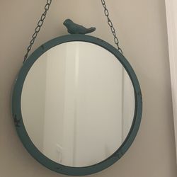 Turquoise Round Mirror