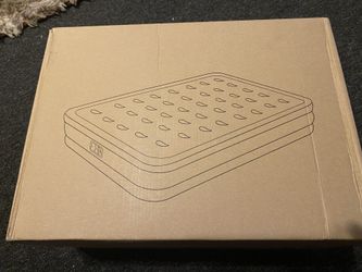 Queen Air Mattress Queen with Built in Pump 18" Double Height Inflatable Mattress with Soft Flocked Top & Carry Bag Adjustable Blow Up Mattress Portab