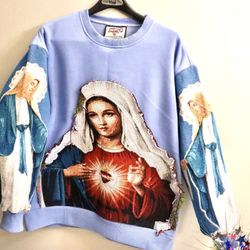 Brand X Tapestry Blue Graphic Sweatshirt NWOT