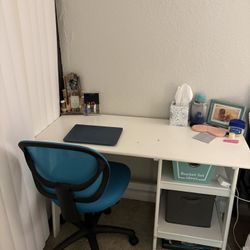 White IKEA Desk W/ Chair
